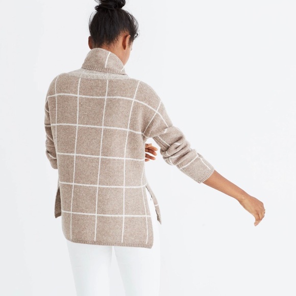 Madewell: Windowpane Turtleneck Sweater. XXS. - Picture 3 of 7
